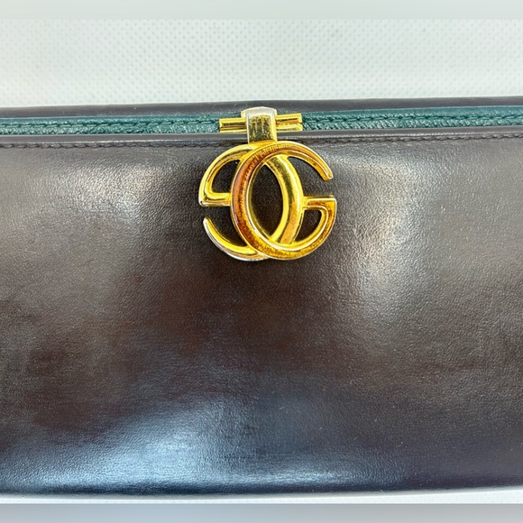 Gucci Vintage Wallet Purse GG Continental Brown Green Leather Quiet Luxury - Picture 4 of 14